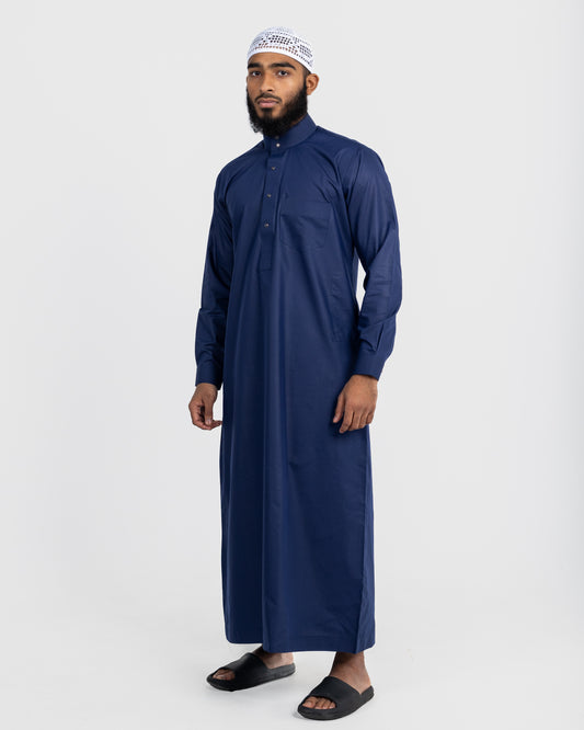 Qamis Saoudien Bleu Roi - Tissu Premium