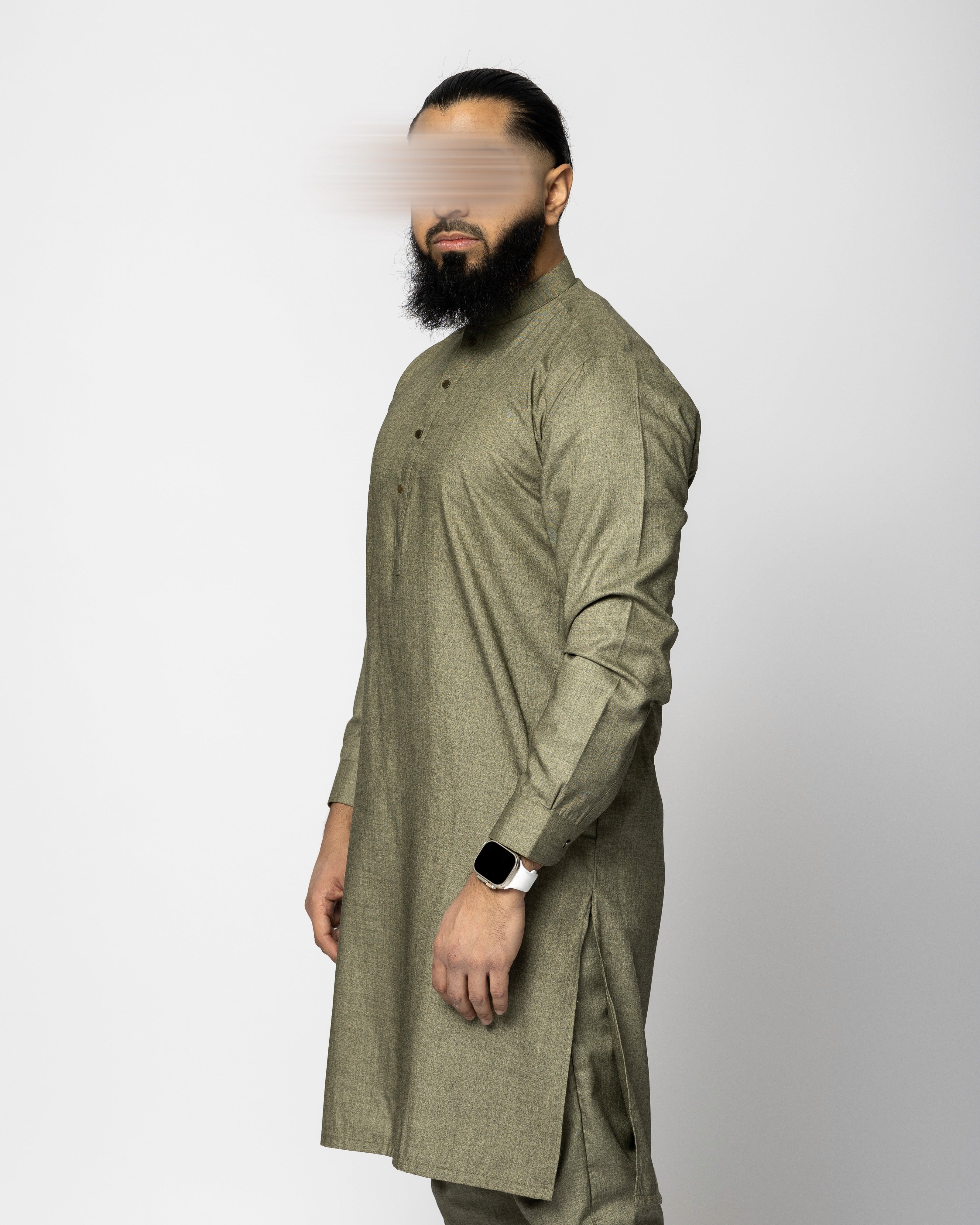 Harem Qamis Khaki Green - Premium Fabric