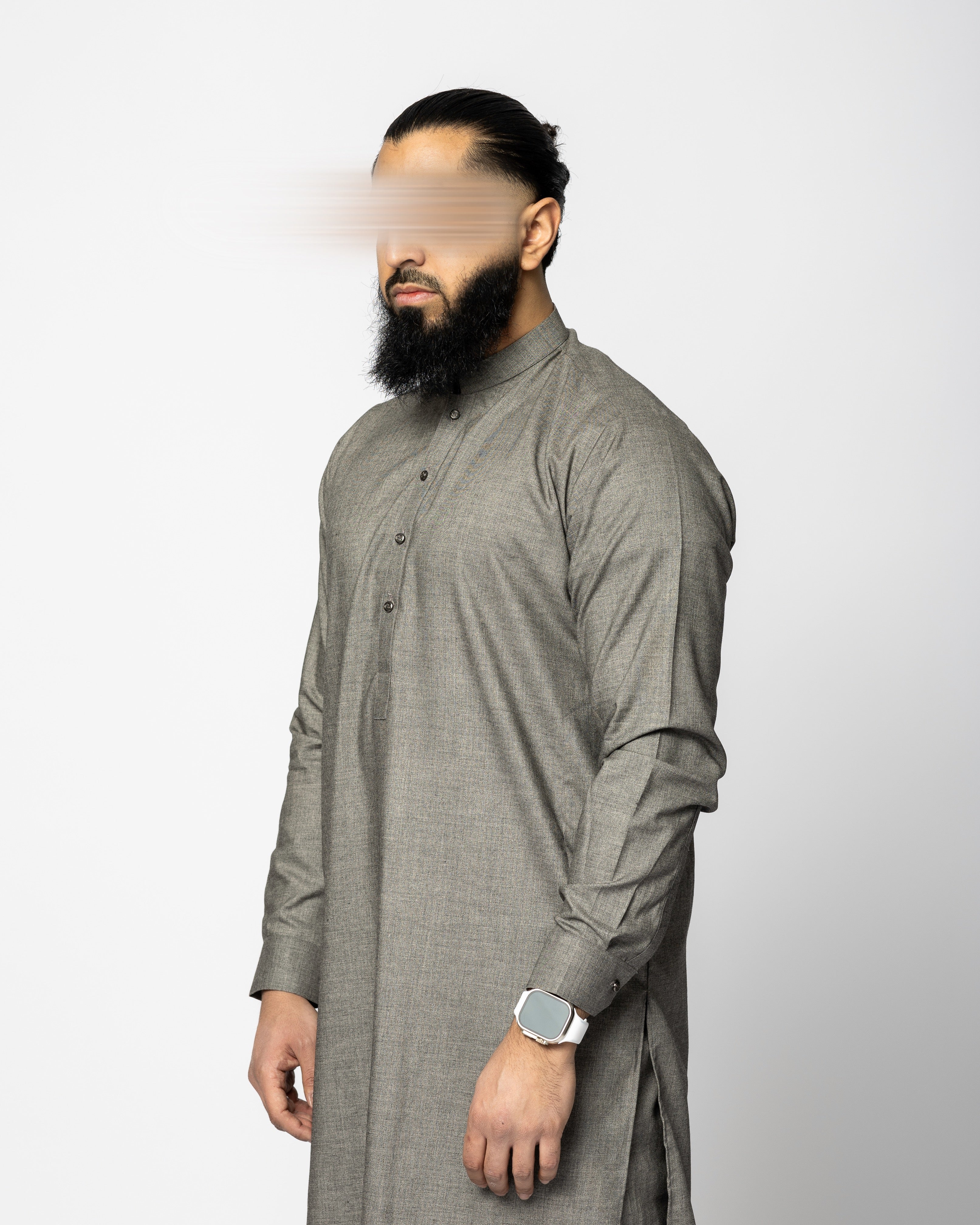 Saroual Qamis Gris - Tissu Premium