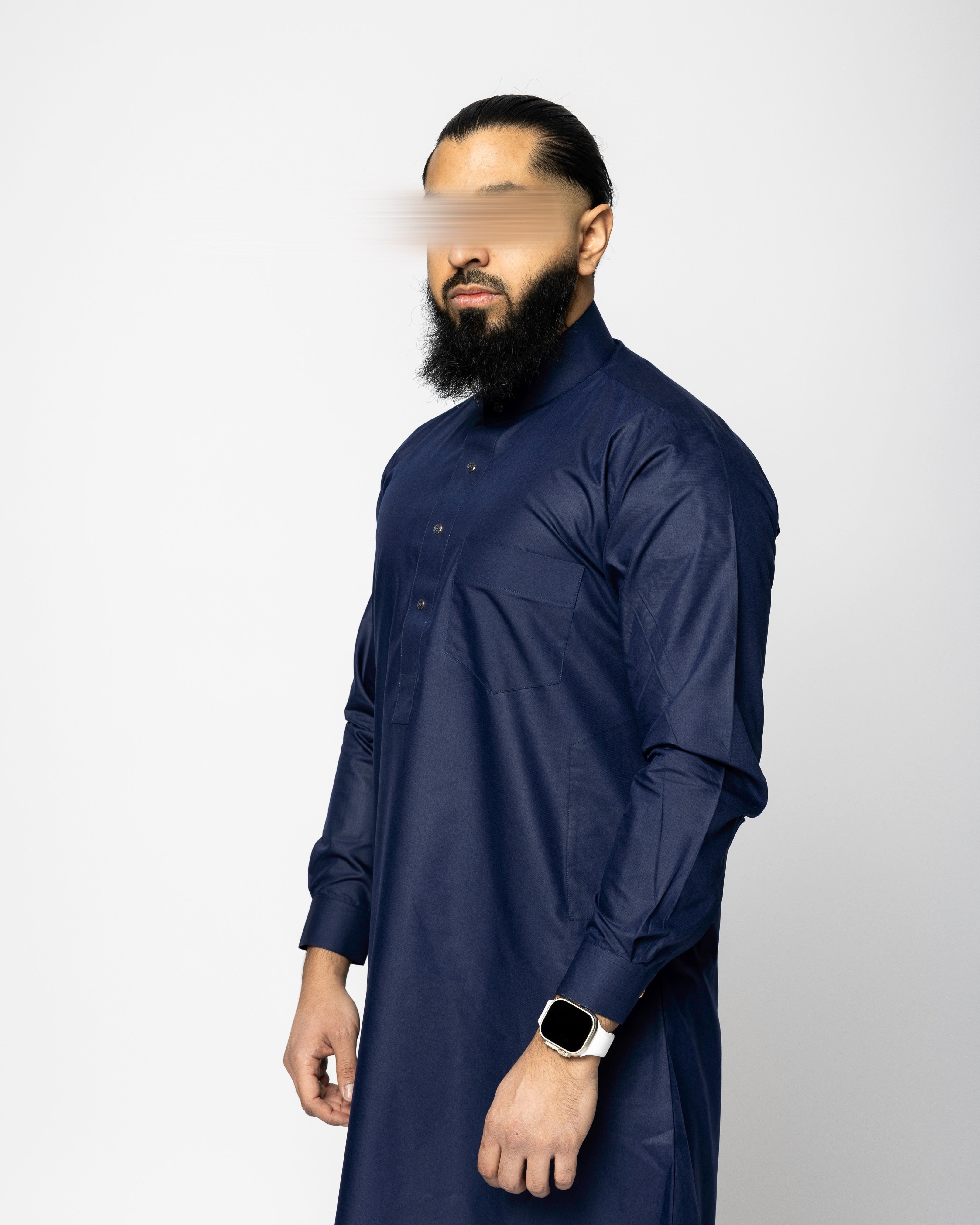 Royal Blue Saudi Qamis - Premium Fabric