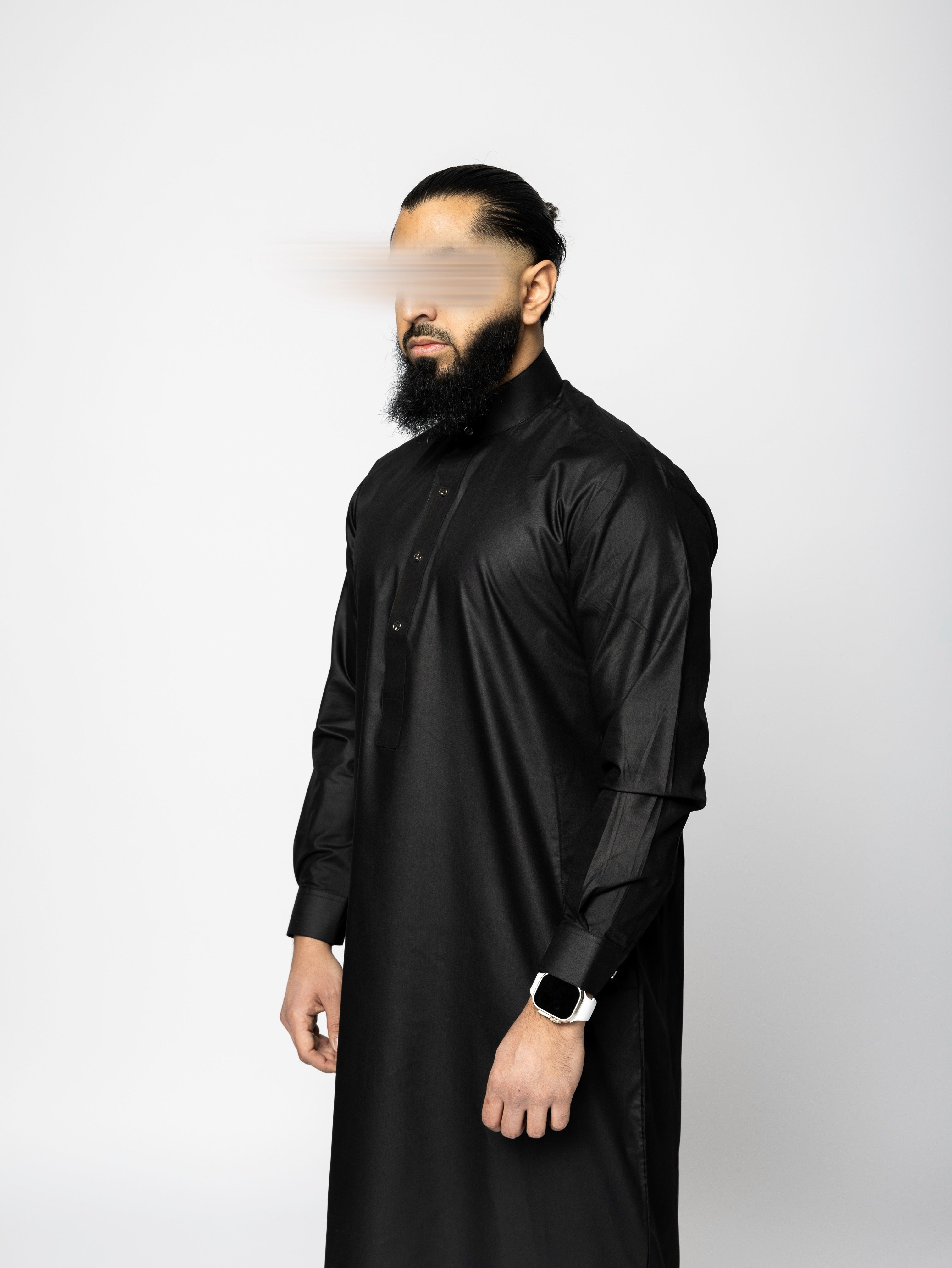 Black Saudi Qamis - Premium Fabric