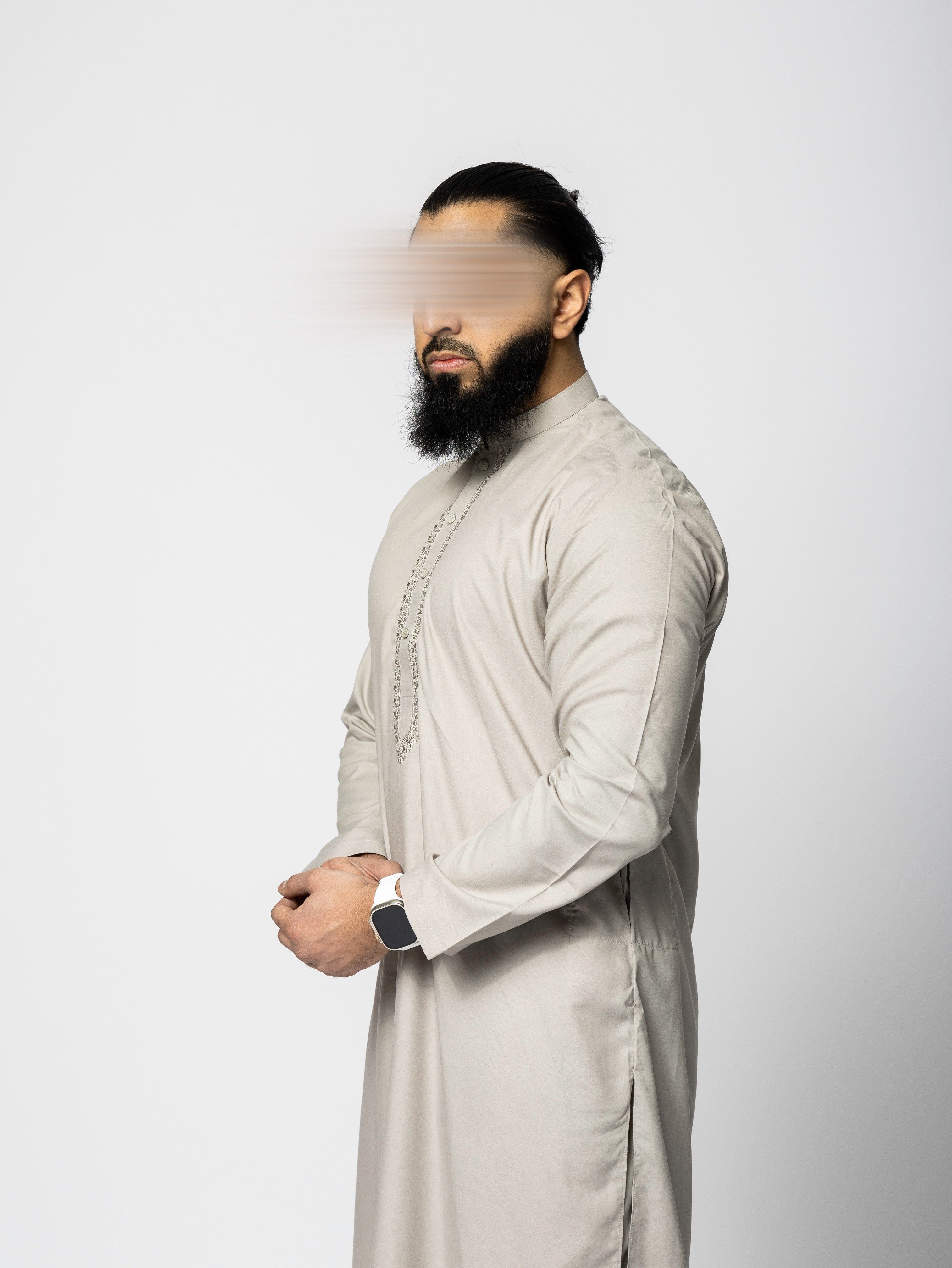 Saroual Qamis Greige - Tissu Summer