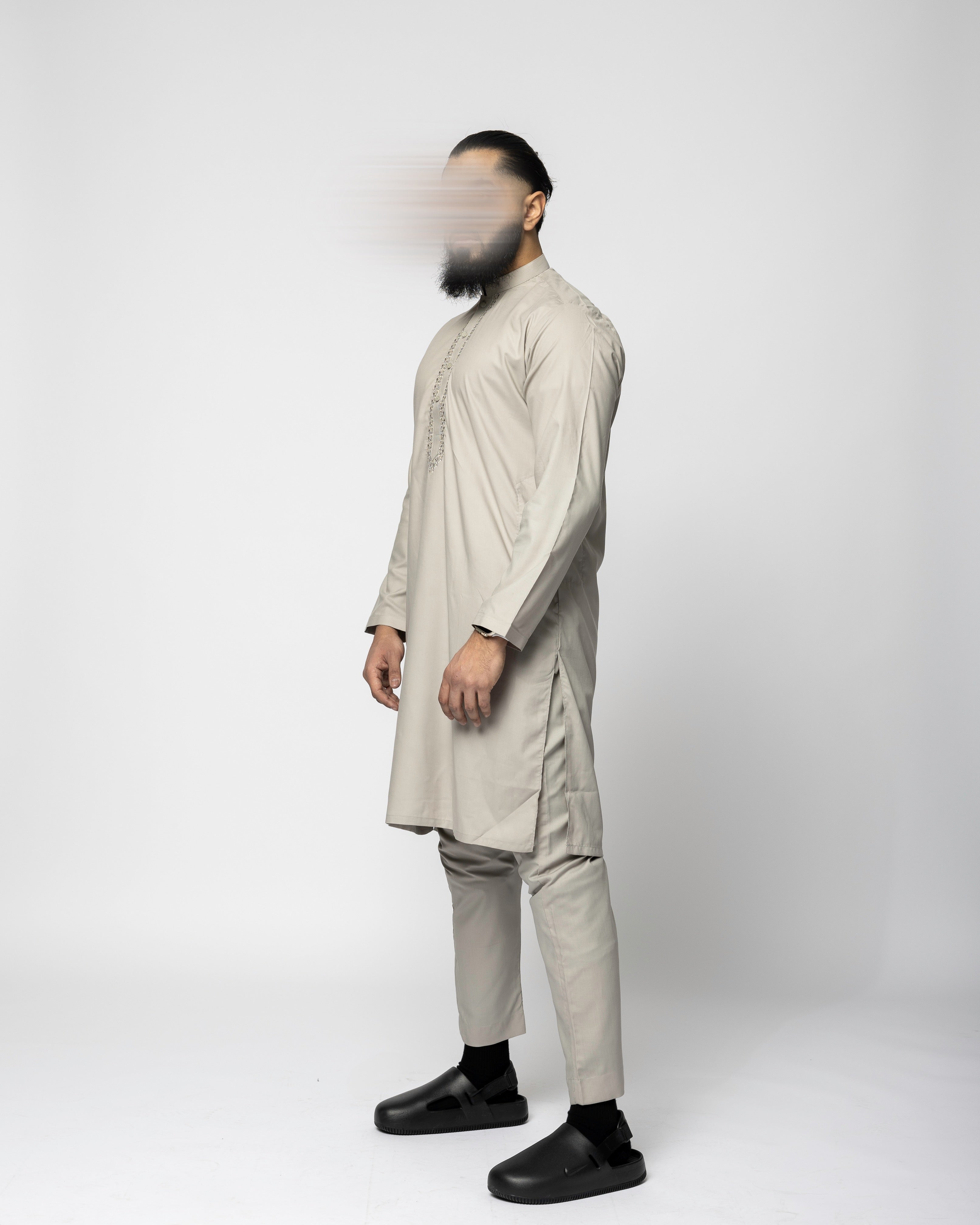 Saroual Qamis Greige - Tissu Summer