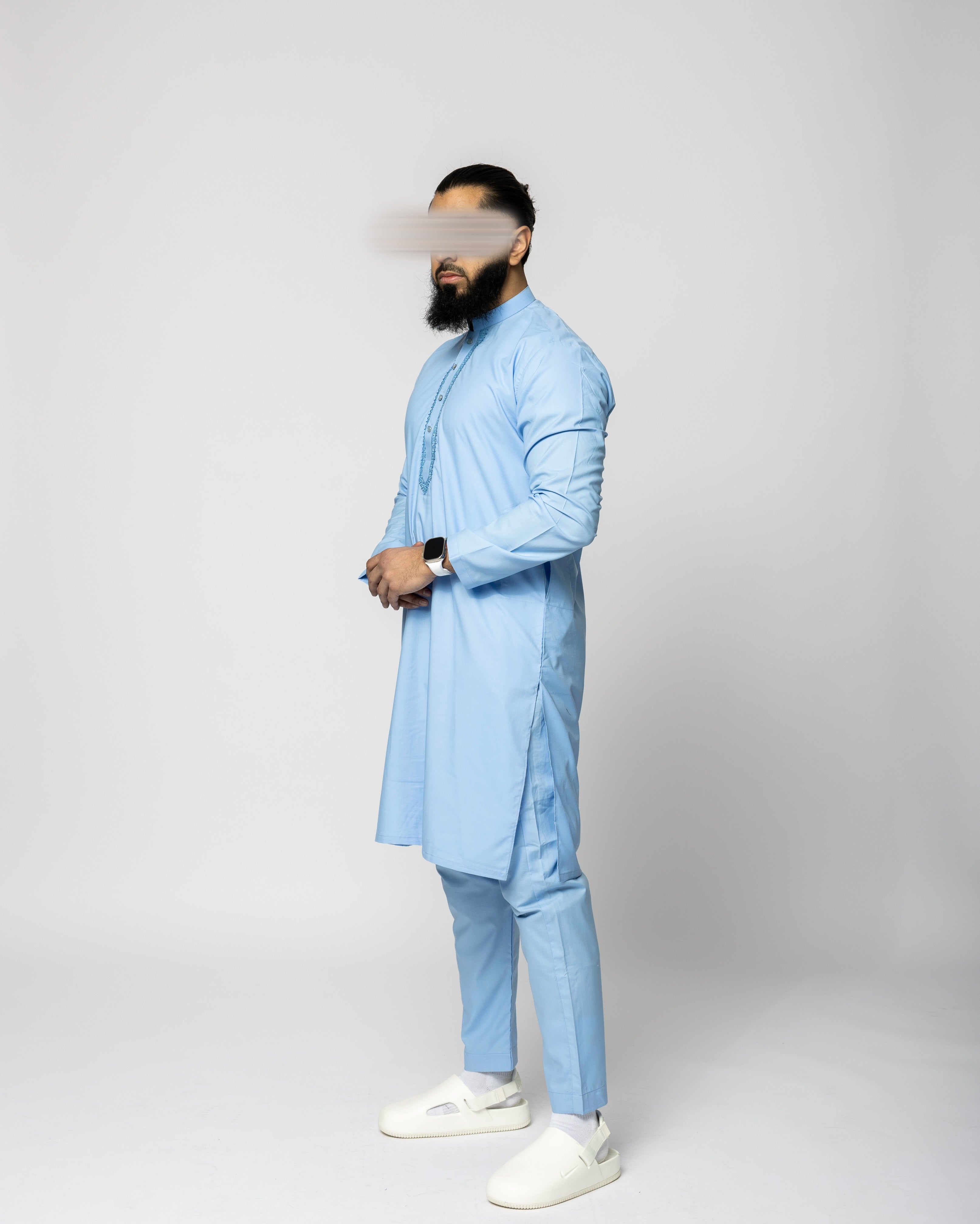 Ocean Blue Saroual Qamis - Summer Fabric