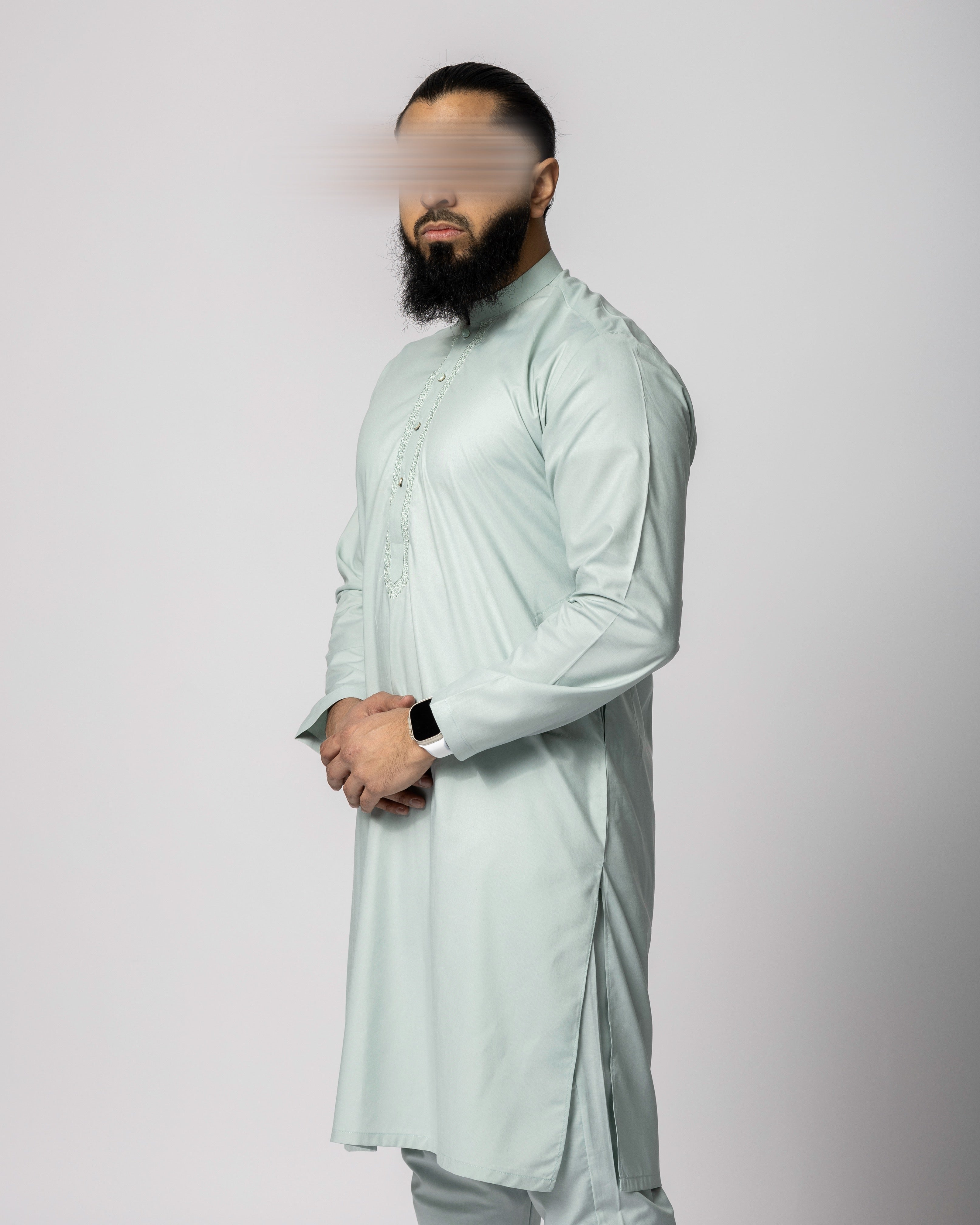 Saroual Qamis Vert d'eau- Tissu Summer