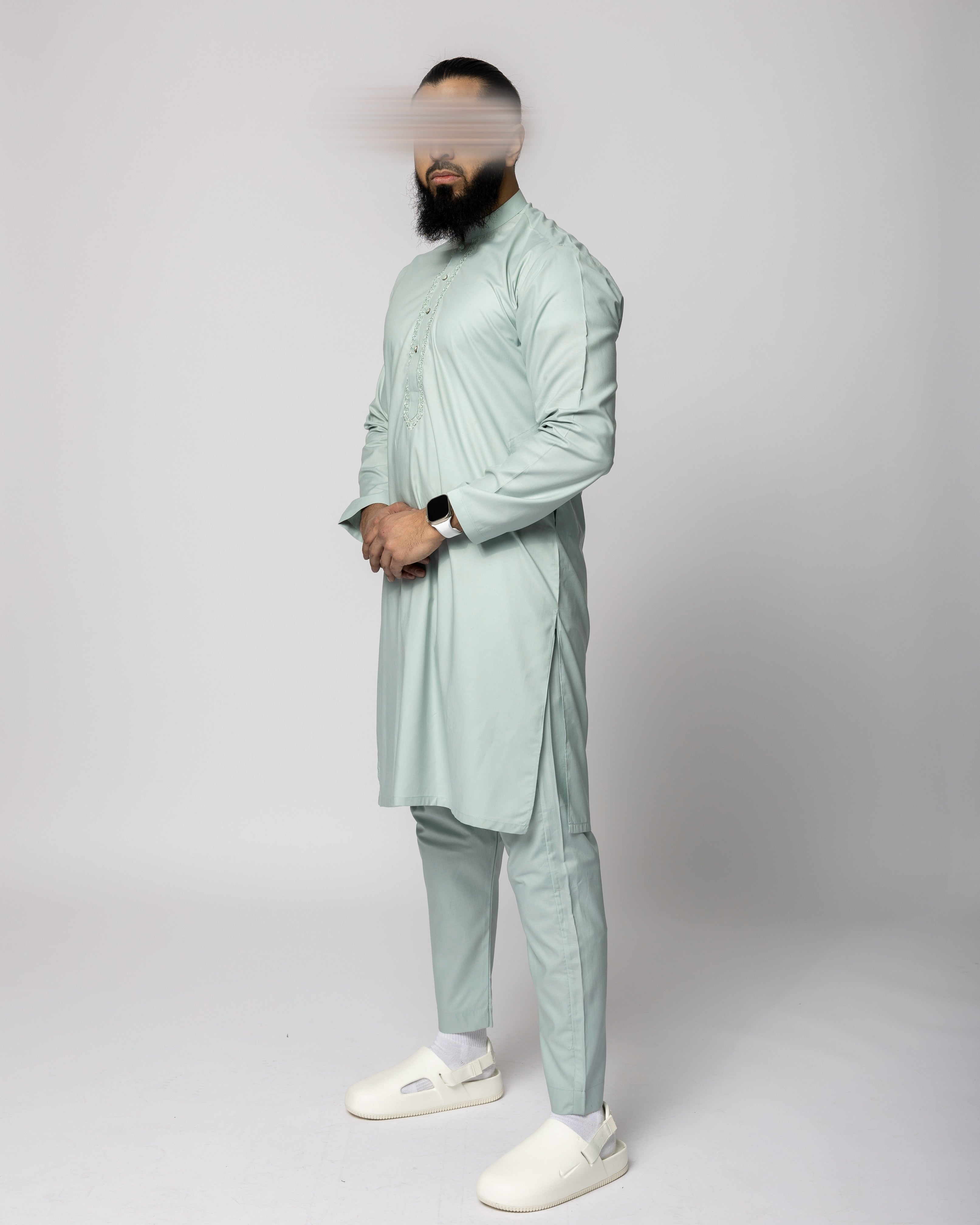 Light Green Saroual Qamis - Summer Fabric