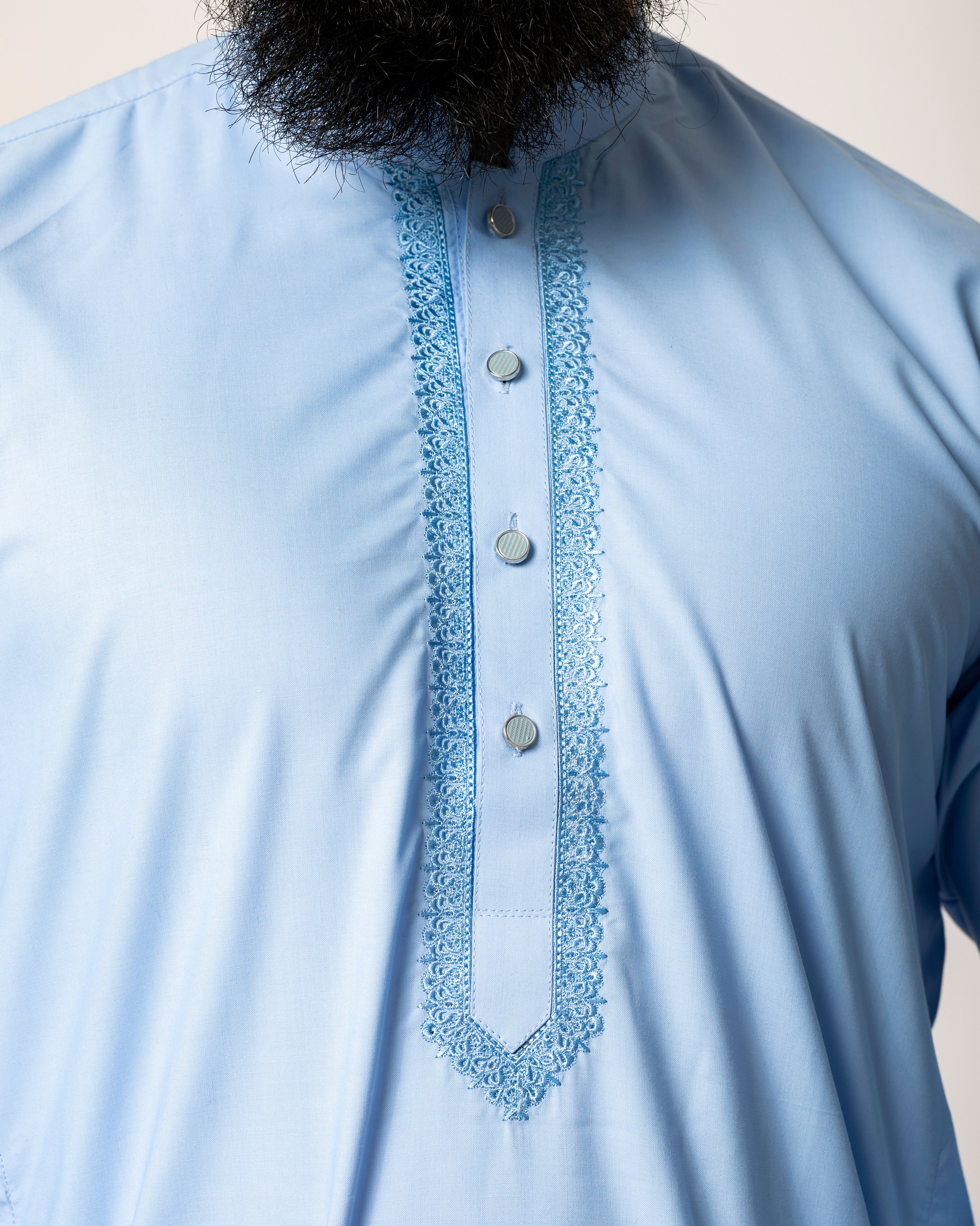 Ocean Blue Saroual Qamis - Summer Fabric