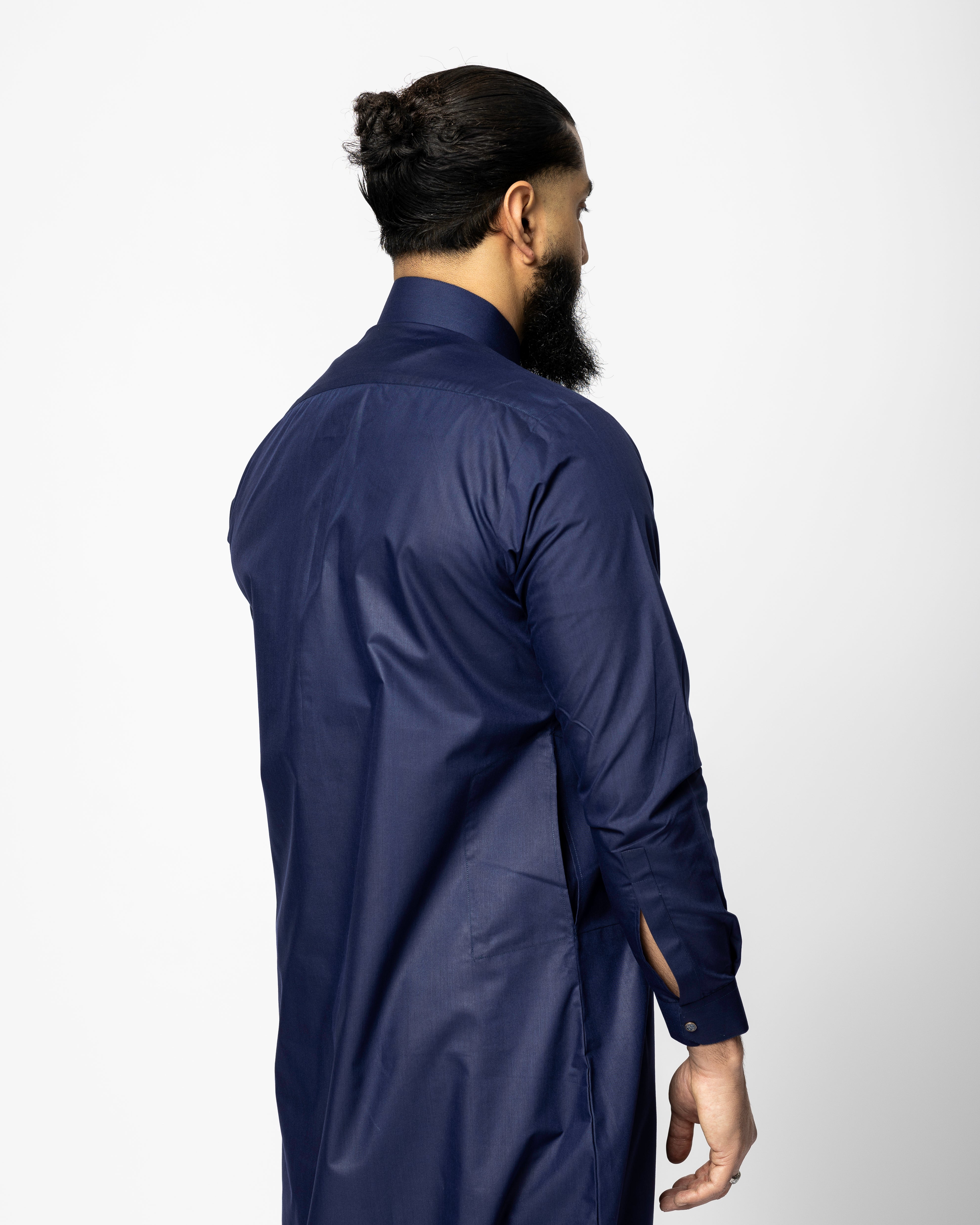 Royal Blue Saudi Qamis - Premium Fabric