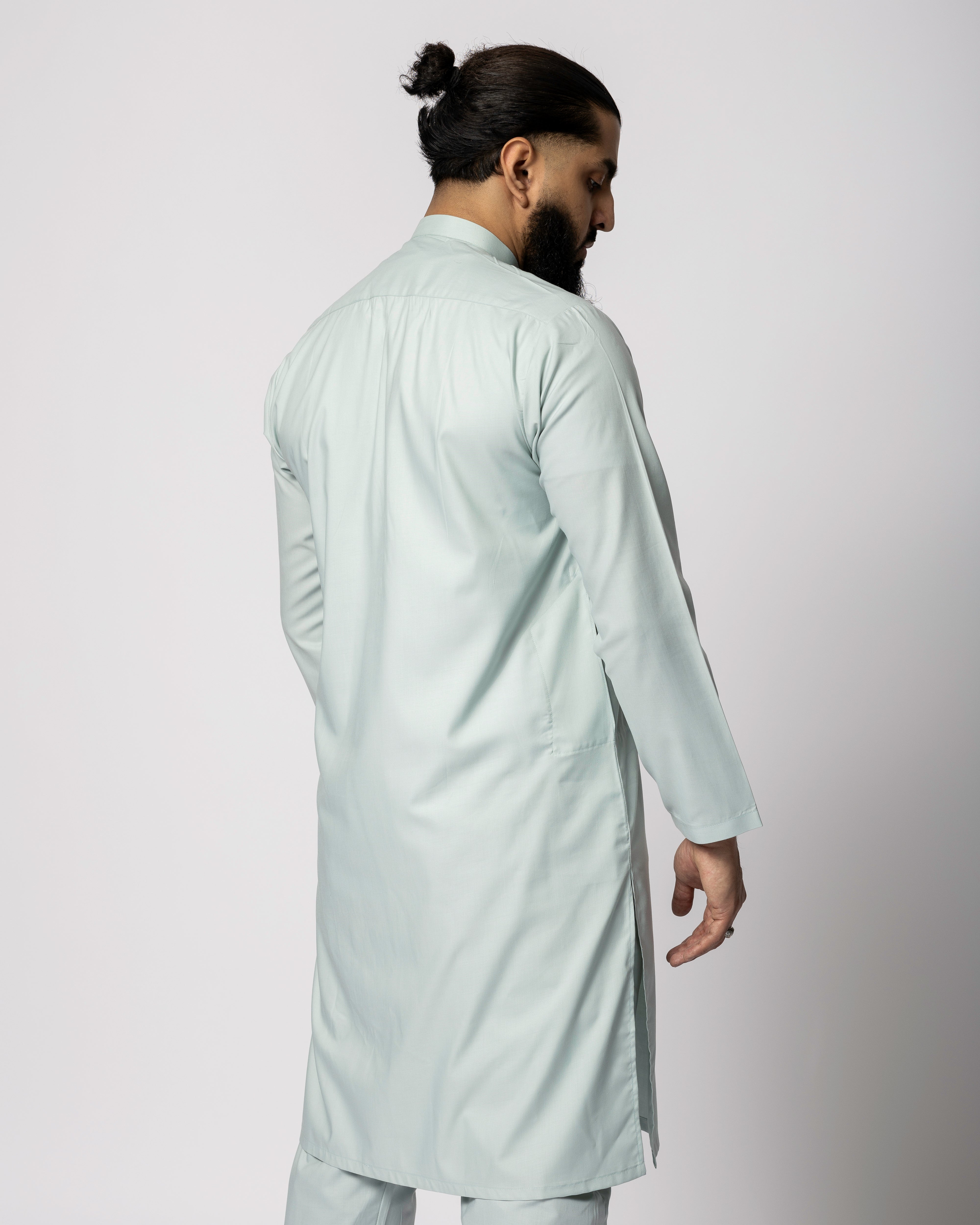 Light Green Saroual Qamis - Summer Fabric