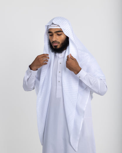 Qamis Saoudien Blanc - Tissu Premium