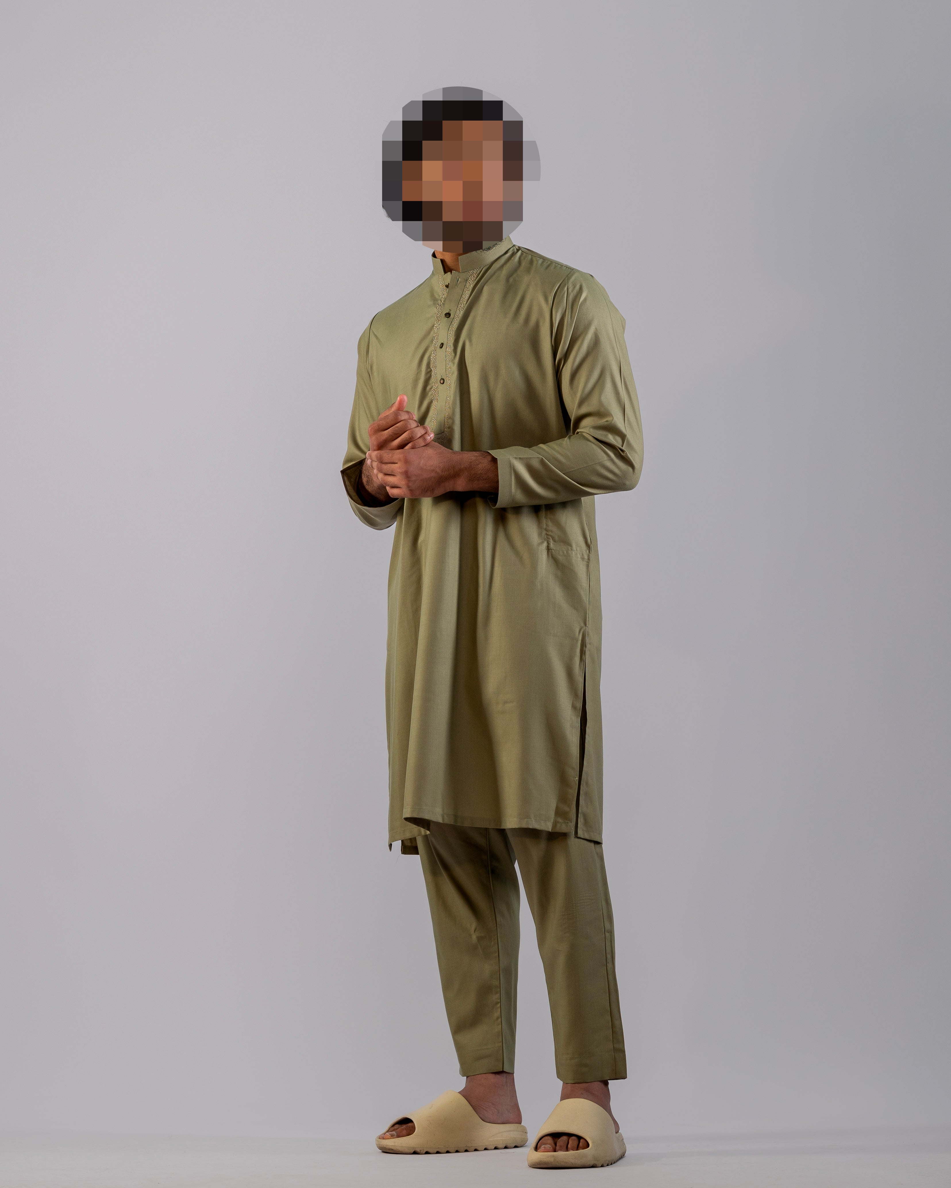 Saroual Qamis Khaki Green