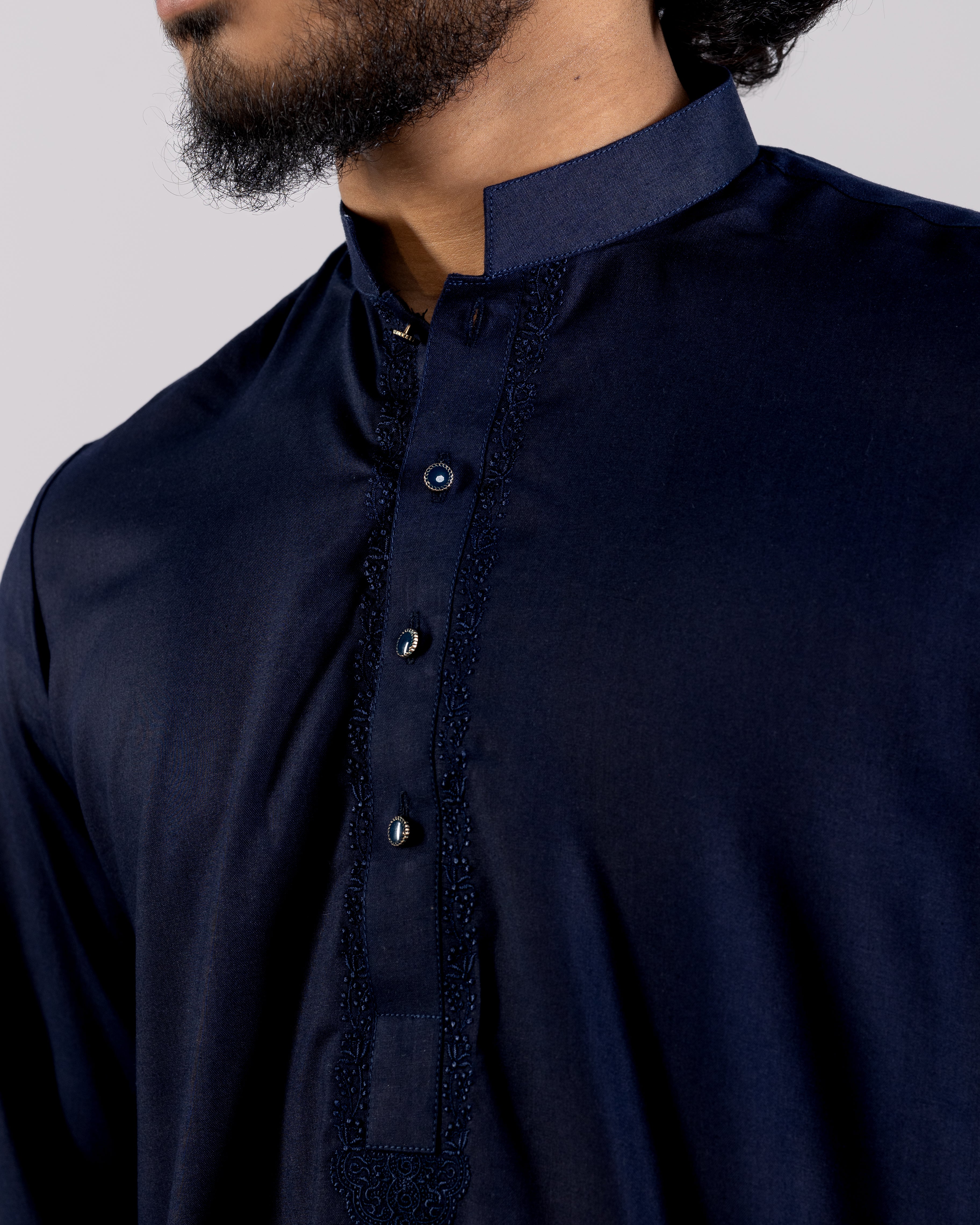 Qamis bleu nuit hot sale