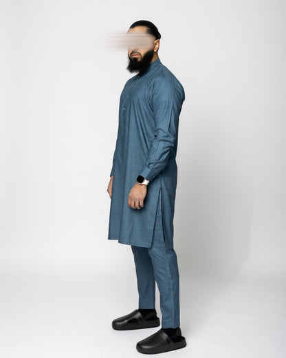 Light Blue Qamis Harem Pants - Premium Fabric