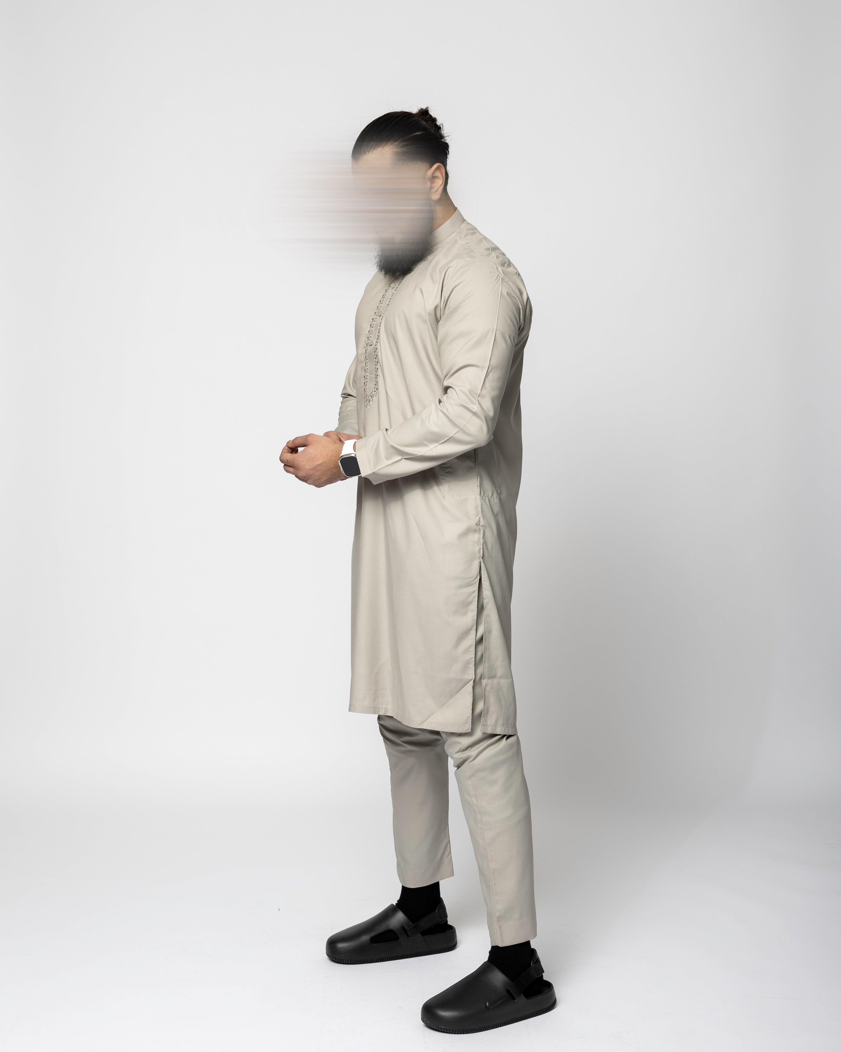 Saroual Qamis Greige -  Tissu Summer