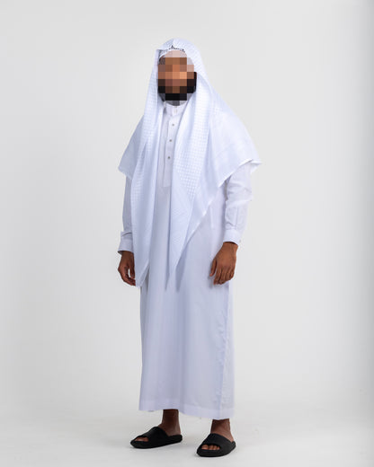 Qamis Saoudien Blanc - Tissu Premium