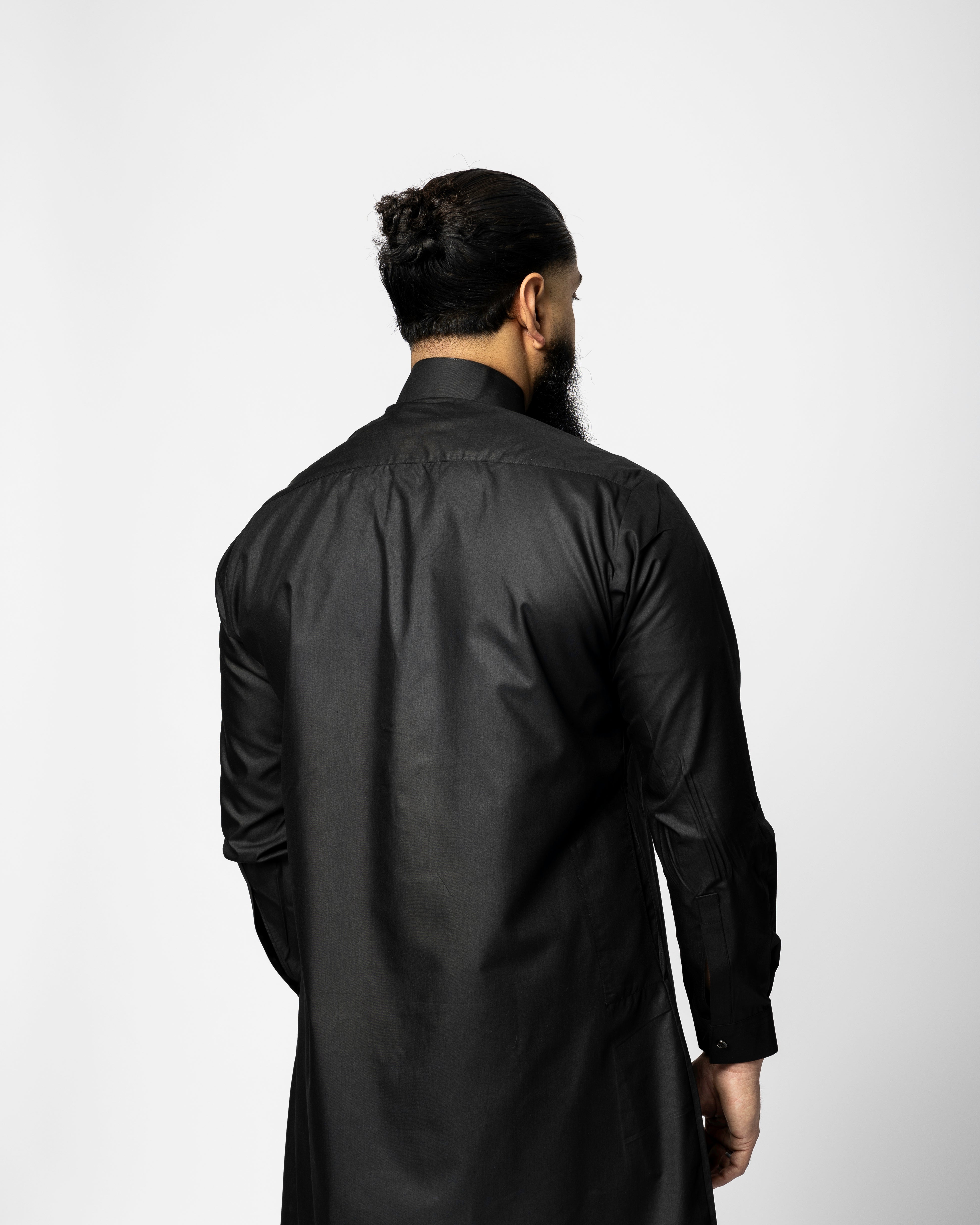 Black Saudi Qamis - Premium Fabric
