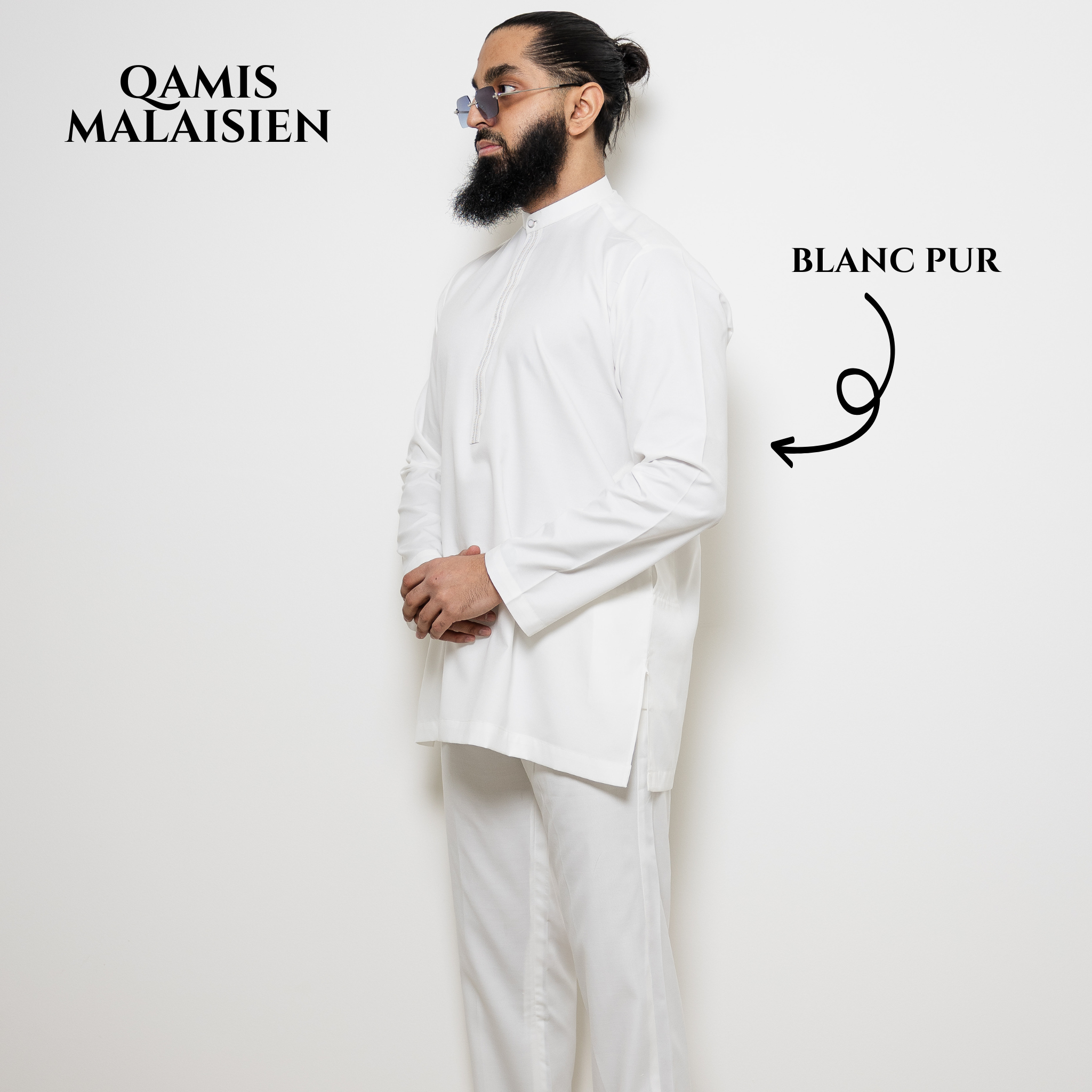 Qamis Malaisien - Blanc Pur